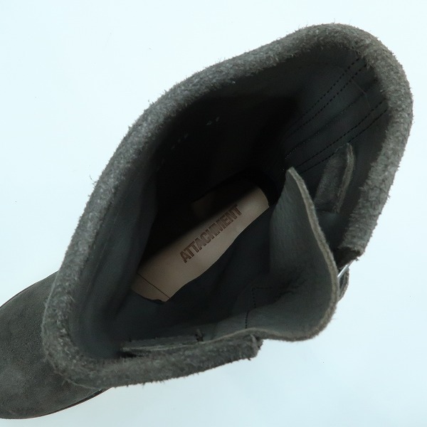 実際に弊社で買取させて頂いたKAZUYUKI KUMAGAI ATTACHMENT/カズユキクマガイ アタッチメント レザー スエード ブーツ ダークグレー AA22-419/41の画像 4枚目
