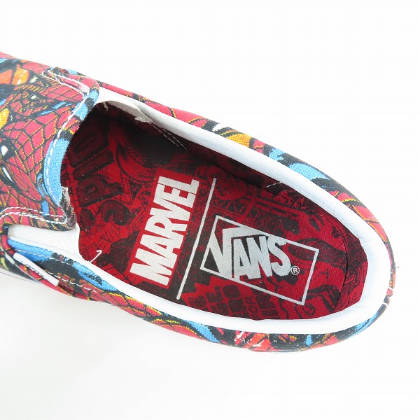 実際に弊社で買取させて頂いたVANS/バンズ MARVEL/マーベル CLASSIC SLIP-ON スパイダーマン総柄スリッポン VN0A38F79H7/26.5の画像 4枚目