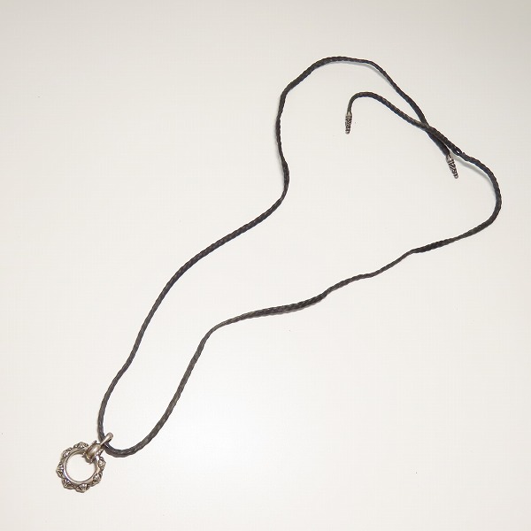 実際に弊社で買取させて頂いたCHROME HEARTS/クロムハーツ アイウェアループ クロスバンドリングネックレスw/レザーブレードの画像 8枚目
