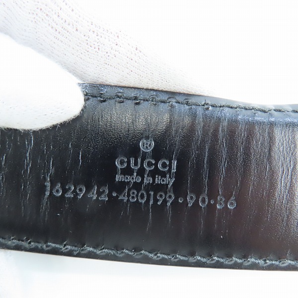 実際に弊社で買取させて頂いたGUCCI/グッチ シェリーライン レザーベルト 162942 480199の画像 3枚目