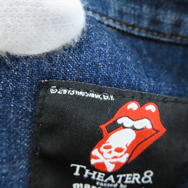 実際に弊社で買取させて頂いたmastermind JAPAN×Theater8/マスターマインド×シアターエイト ローリングストーンズ 刺繍デニムシャツ 8MR-SH01-D/Lの画像 7枚目