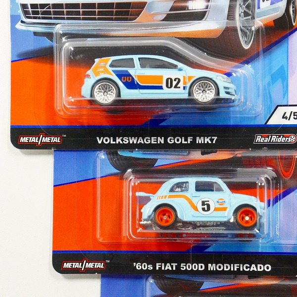 実際に弊社で買取させて頂いた【未開封】Hot Wheels/ホットウィール Gulf 60s FIAT 500D MODIFICADO/VOLKSWAGEN GOLF MK7 ミニカー 3点セットの画像 3枚目