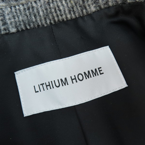 実際に弊社で買取させて頂いたlithium homme/リチウムオム チェック コート　LH19-5230/46の画像 2枚目
