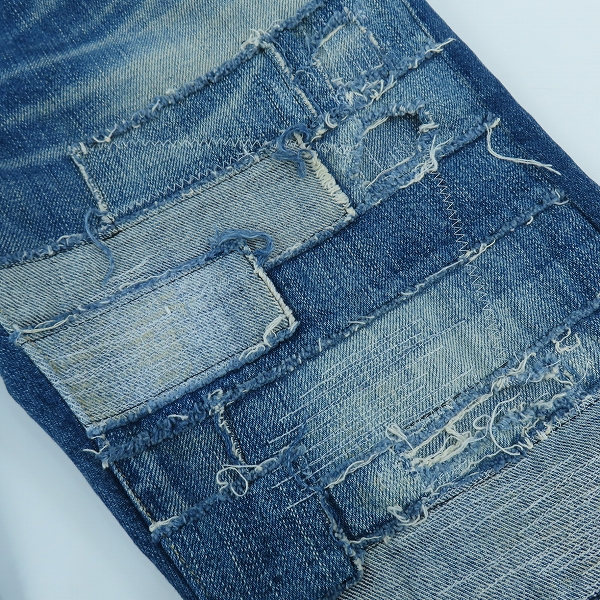 実際に弊社で買取させて頂いたHYSTERIC GLAMOUR/ヒステリックグラマー SP加工/スクラッチリメイクスリムストレートデニムパンツ 0201AP09/30の画像 7枚目
