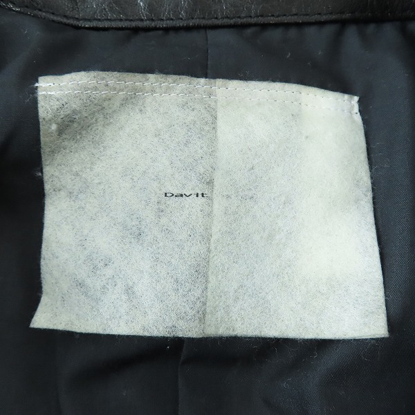 実際に弊社で買取させて頂いたDavit MEURSAULT/ダヴィットモルソー ラム レザー ミリタリージャケット 10-8C-4016/Mの画像 3枚目