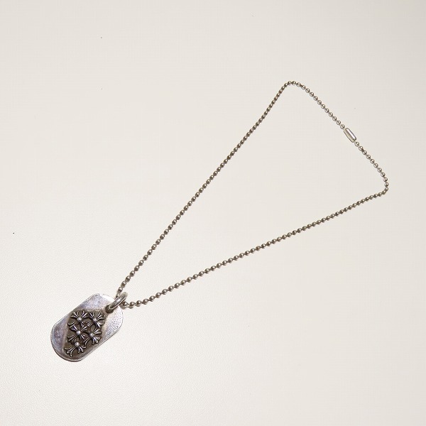 実際に弊社で買取させて頂いた【購入証明書付き】CHROME HEARTS/クロムハーツ Raised Cemetery ドッグタグ スモール 純正ボールチェーン付きの画像 6枚目