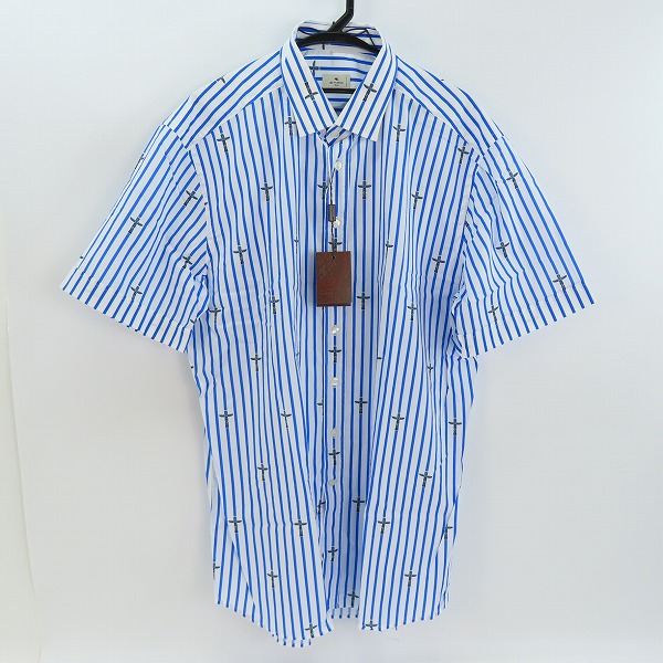 実際に弊社で買取させて頂いた【未使用】ETRO/エトロ 総柄 半袖ストライプシャツ 211-1K445-6253/44