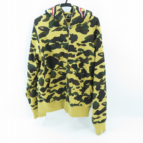 実際に弊社で買取させて頂いたA BATHING APE/アベイシングエイプ 1st camo shark full zip hoodie/ シャーク フルジップパーカー 001ZPB201043X/L