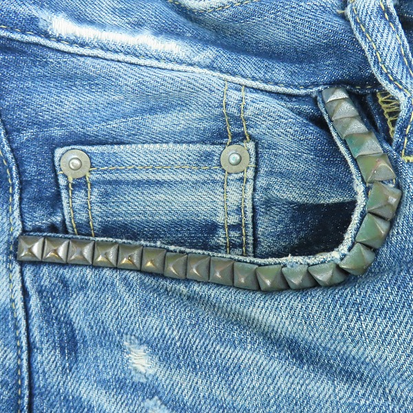 実際に弊社で買取させて頂いたHYSTERIC GLAMOUR/ヒステリックグラマー RSM加工 ストレート デニムパンツ 0241AP10/29の画像 6枚目