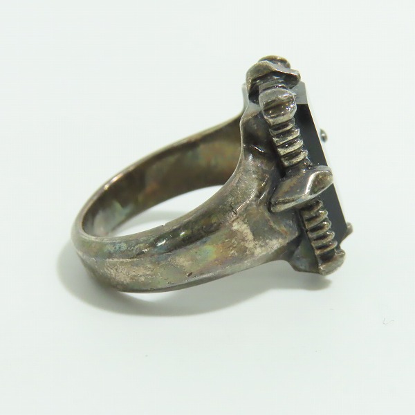 実際に弊社で買取させて頂いたLION HEART/ライオンハート 初期刻印 スクエアストーンリング/19号の画像 4枚目