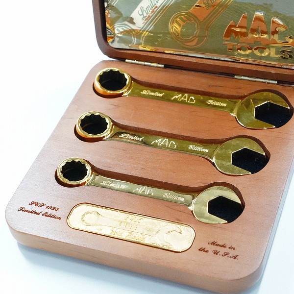 実際に弊社で買取させて頂いたMac Tools/マックツールズ 1993 Limited Edition 24K Gold Plated コンビネーションレンチ セット