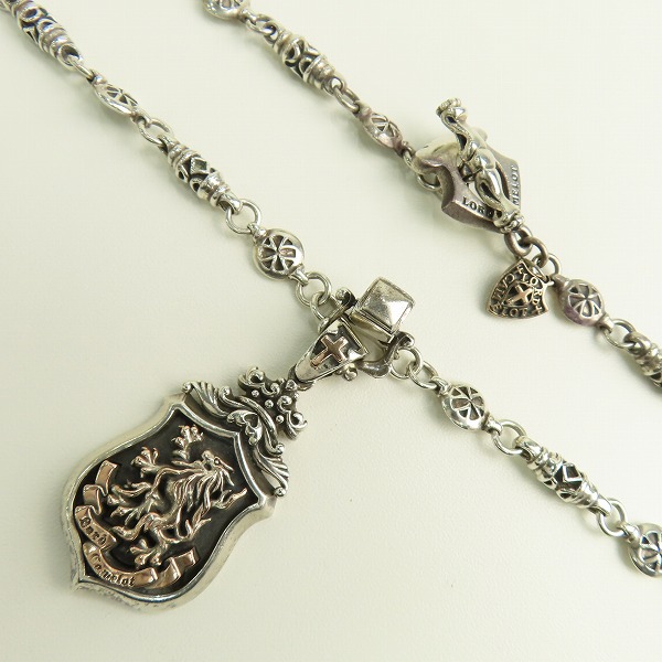 実際に弊社で買取させて頂いたLord Camelot/ロードキャメロット エンブレムペンダント/ストーン付き デザインネックレスチェーン