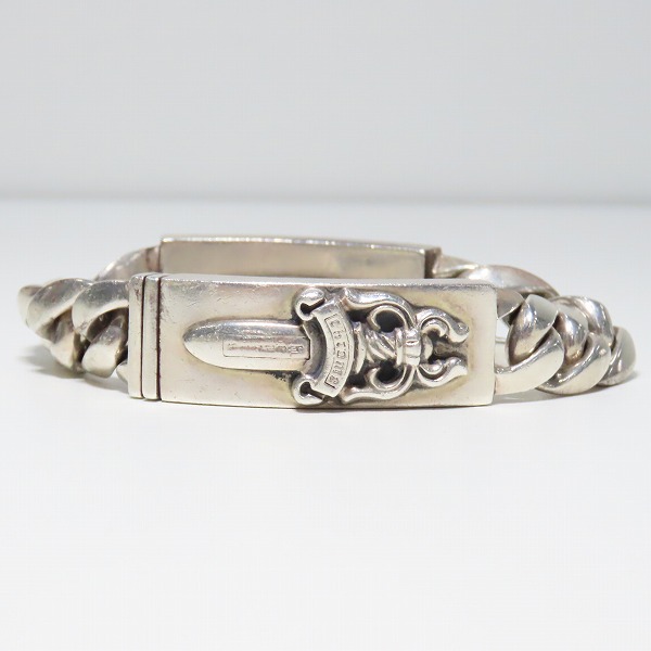 実際に弊社で買取させて頂いたCHROME HEARTS/クロムハーツ フローラルクロス＆ダガー ダブル ID ブレスレット クラシックチェーンの画像 1枚目