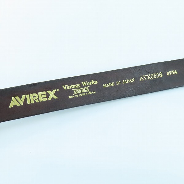 実際に弊社で買取させて頂いたAVIREX×VINTAGE WORKS/アヴィレックス×ヴィンテージワークス コラボベルト AVX5536 37/94の画像 4枚目
