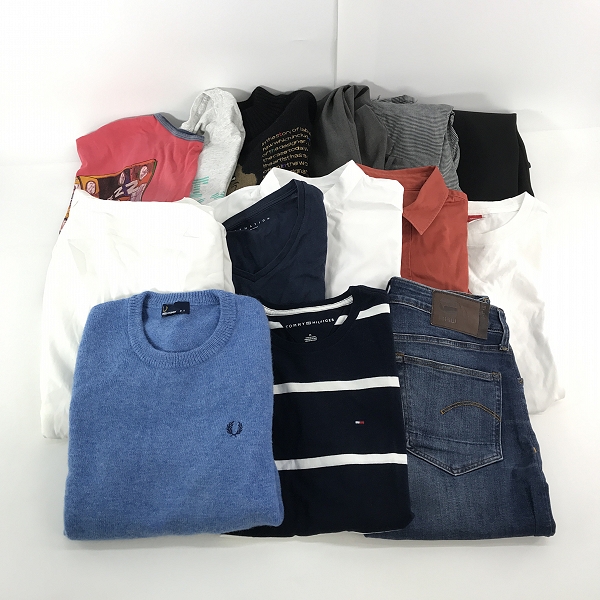 実際に弊社で買取させて頂いた【おまとめ】ジースターロウ/トミーヒルフィガー/フレッドペリー 等 ニット/Tシャツ/デニム 他