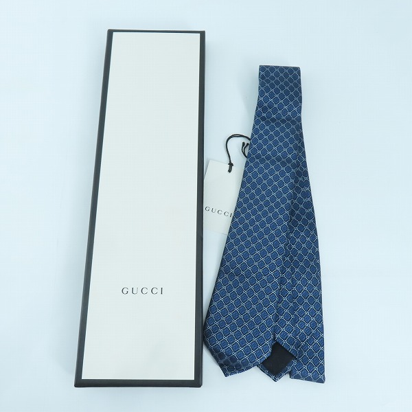 実際に弊社で買取させて頂いた【未使用】GUCCI/グッチ ネクタイ シルク ネクタイ GG柄 571800 4E002 4569の画像 9枚目
