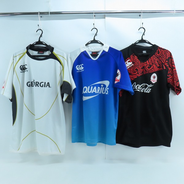 実際に弊社で買取させて頂いたCANTERBURY/カンタベリー ラグビー コカ コーラ レッドスパークス ゲームジャージ  #54 #59 3点セット
