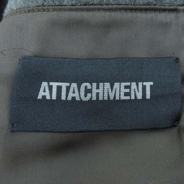 実際に弊社で買取させて頂いたATTACHMENT/アタッチメント ウールPコート グレー/2の画像 2枚目