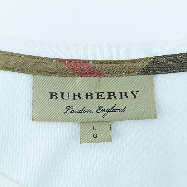 実際に弊社で買取させて頂いた【JPタグ】BURBERRY London England/バーバリーロンドン イングランド ロゴ胸刺繍 クルーネック Tシャツ/Lの画像 2枚目