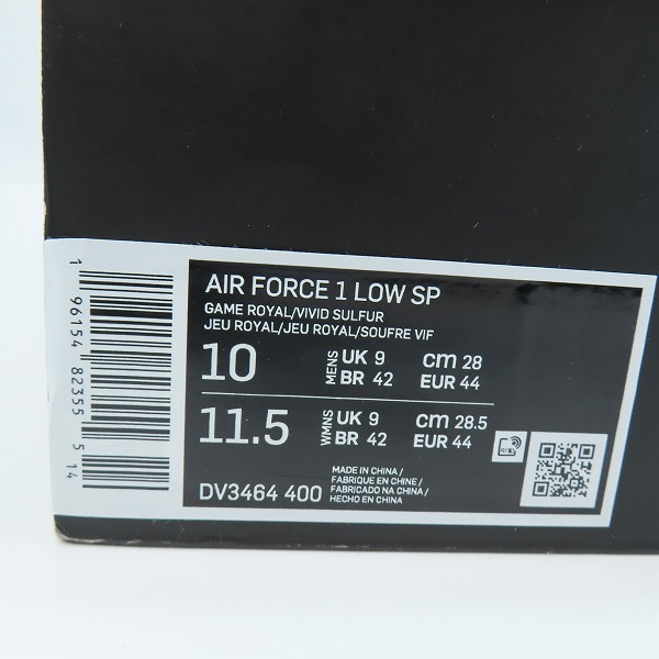 実際に弊社で買取させて頂いたNIKE×AMBUSH/ナイキ×アンブッシュ AIR FORCE 1 LOW SP/エアフォース 1 ロー スペシャル DV3464-400/28の画像 9枚目