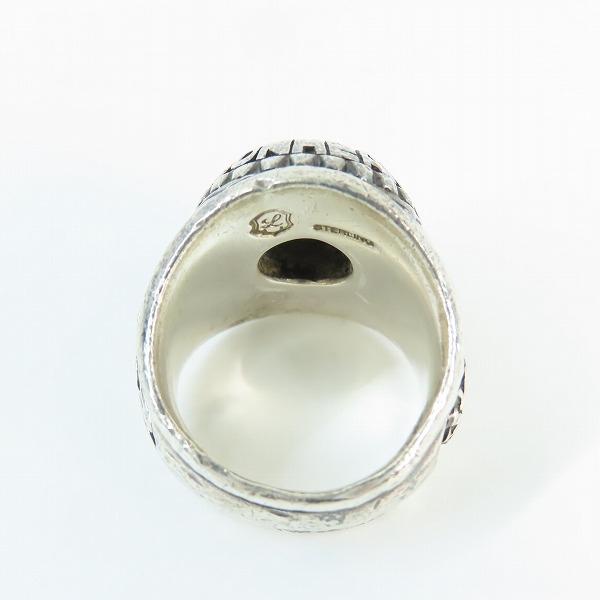 実際に弊社で買取させて頂いたLION HEART/ライオンハート カレッジ リング ｗ/クリアブラック ストーン 17号の画像 5枚目