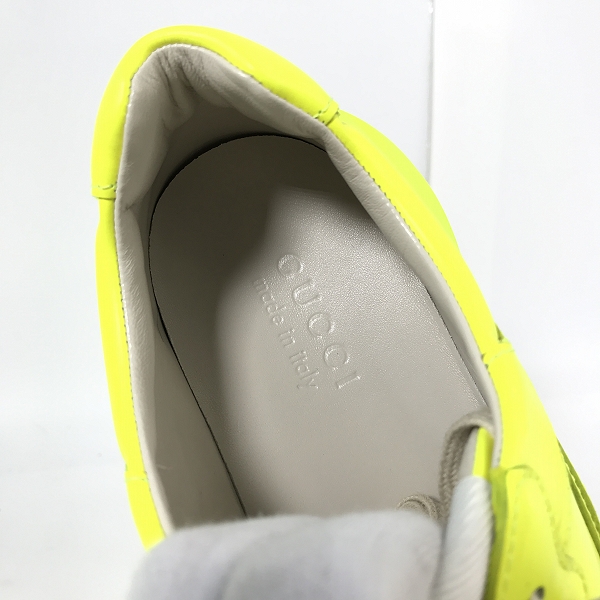 実際に弊社で買取させて頂いたGUCCI/グッチ ライトン 蛍光 レザー ダッドスニーカー 549093 8.5の画像 4枚目