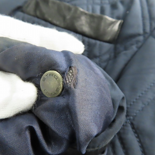 実際に弊社で買取させて頂いたETRO/エトロ ラムレザー切替/襟下ペイズリー柄 中綿キルティングジャケット Sの画像 9枚目