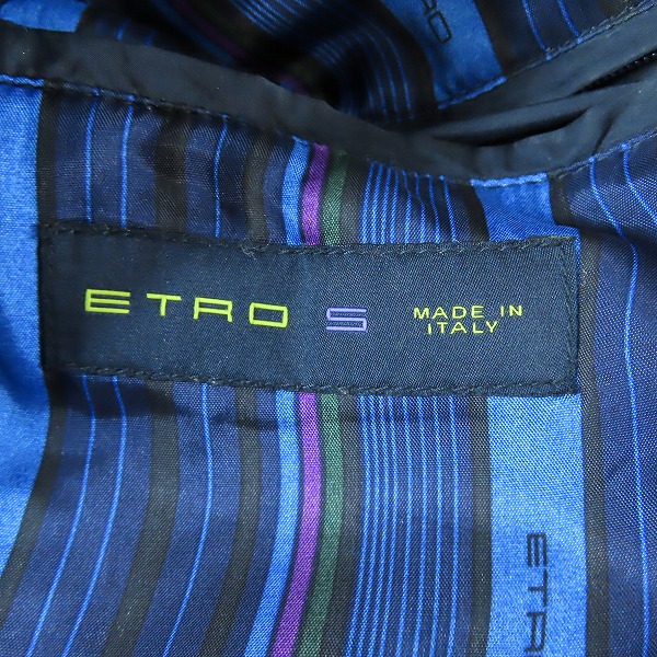 実際に弊社で買取させて頂いたETRO/エトロ ラムレザー切替/襟下ペイズリー柄 中綿キルティングジャケット Sの画像 2枚目