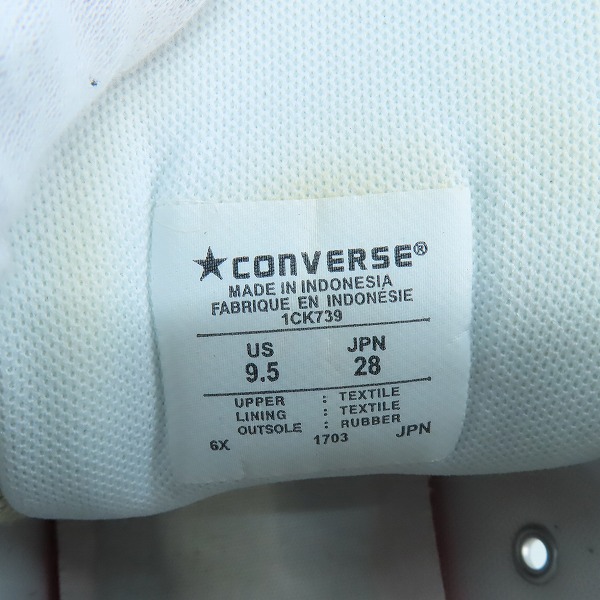 実際に弊社で買取させて頂いたCONVERSE/コンバース ALL STAR オールスター 100 WORKFABRIC HI  ハイカットスニーカー 1CK739 28の画像 5枚目