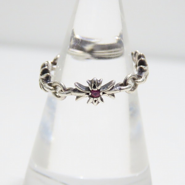 実際に弊社で買取させて頂いたCHROME HEARTS/クロムハーツ タイニーEリング CHプラス ストーン リング/11-11.5号の画像 3枚目