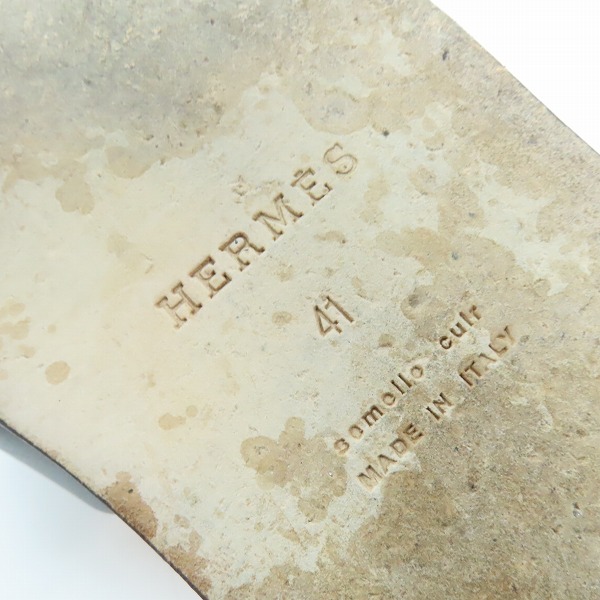 実際に弊社で買取させて頂いたHERMES/エルメス Izmir/イズミール レザー サンダル 41の画像 6枚目
