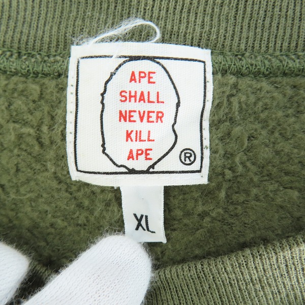 実際に弊社で買取させて頂いたA BATHING APE/アベイシングエイプ APE SHALL NEVER KILL APE スウェット猿顔 tシャツ XLの画像 2枚目