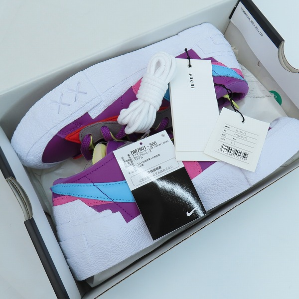 実際に弊社で買取させて頂いた【未使用】NIKE×KAWS×SACAI/ナイキ×カウズ×サカイ BLAZER LOW/ブレーザーロー パープルダスク DM7901-500/27の画像 6枚目