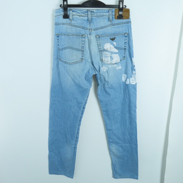 実際に弊社で買取させて頂いたARMANI JEANS/アルマーニジーンズ ロゴプリント デニムパンツ/インディゴブルー/32の画像 1枚目