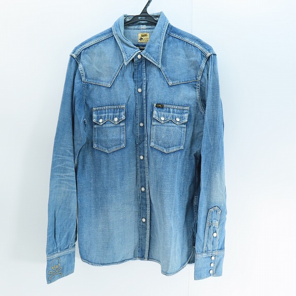 実際に弊社で買取させて頂いたLee × mastermind JAPAN/リー × マスターマインド 袖スカル刺繍/スカルボタン ウエスタンシャツ 95882/L