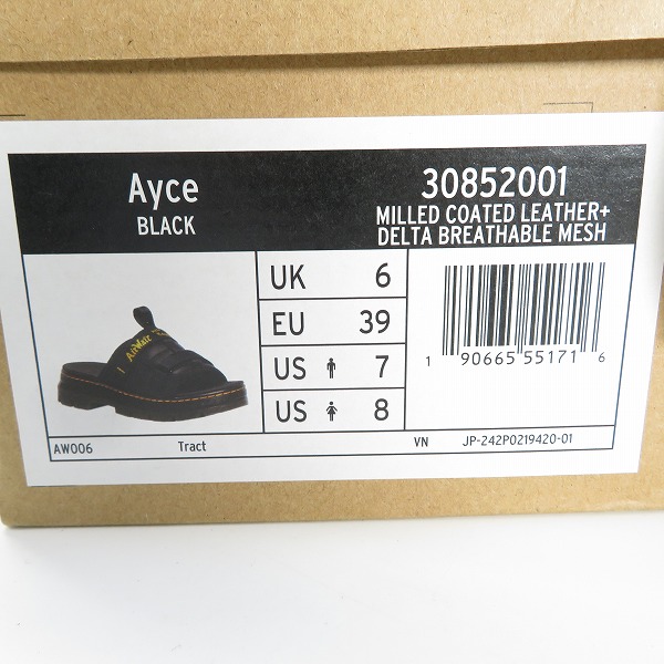 実際に弊社で買取させて頂いたDR.MARTENS/ドクターマーチン AYCE スライドサンダル 30852001/UK6の画像 9枚目