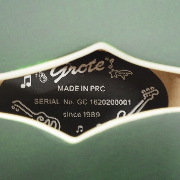 実際に弊社で買取させて頂いた★【美品】Grote Guitar/グロート GRWB-YGGR-P90 Satin Green セミアコ 335タイプ エレキギター ソフトケース付の画像 5枚目
