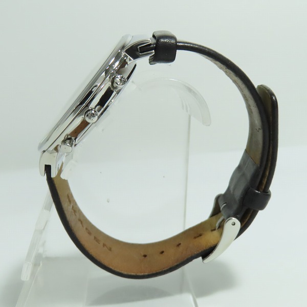 実際に弊社で買取させて頂いたSKAGEN DENMARK/スカーゲン 腕時計 クォーツ クロノグラフ SS レザーベルト SKW6105【動作未確認】の画像 1枚目