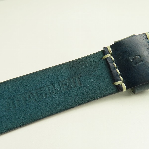 実際に弊社で買取させて頂いたATTACHMENT/アタッチメント レザーベルト ネイビー系の画像 3枚目