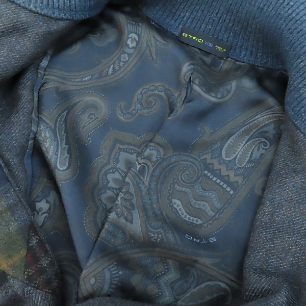 実際に弊社で買取させて頂いたETRO/エトロ 裏地ペイズリー柄/柄切替 ウールニット カーディガン XSの画像 5枚目