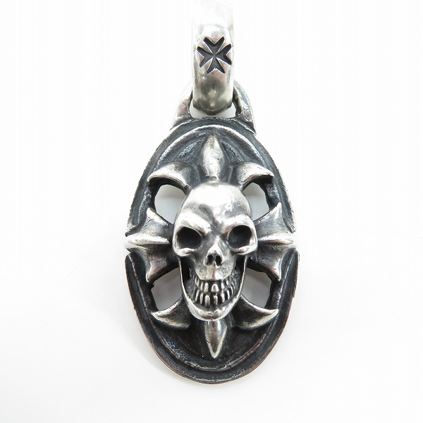 実際に弊社で買取させて頂いたGABORATORY/ガボラトリー/ガボール Skull on Cross oval Pendant/スカルオンクロスオーバルペンダントトップの画像 1枚目