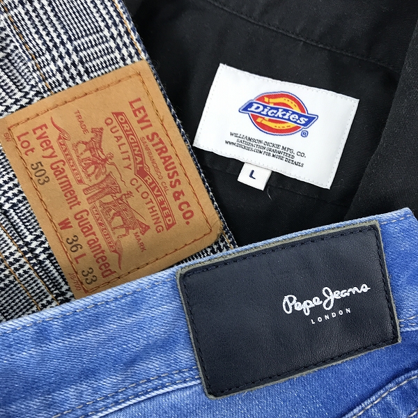 実際に弊社で買取させて頂いた【おまとめ】リーバイス/ペペジーンズ/ディッキーズ 等 デニムパンツ/ハーフパンツ/半袖シャツ 他の画像 1枚目