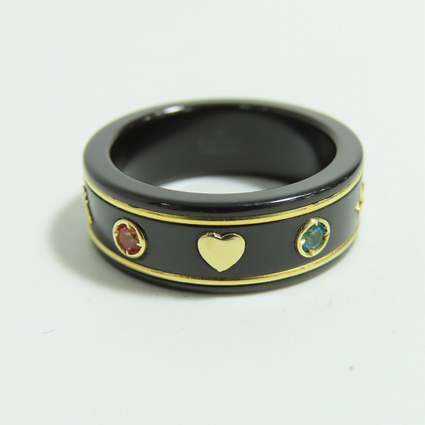 実際に弊社で買取させて頂いたGUCCI/グッチ ジェムストーン付き アイコンリング METAL × K18YG/527095 J8F77 8522/13号の画像 1枚目