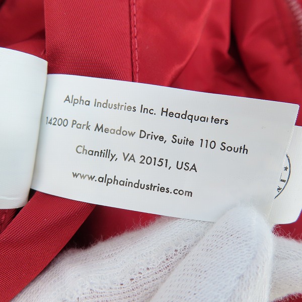 実際に弊社で買取させて頂いた【未使用】ALPHA INDUSTRIES/アルファ インダストリーズ NASA APOLLO MA-1 FLIGHT JACKET/フライトジャケット/2XLの画像 7枚目