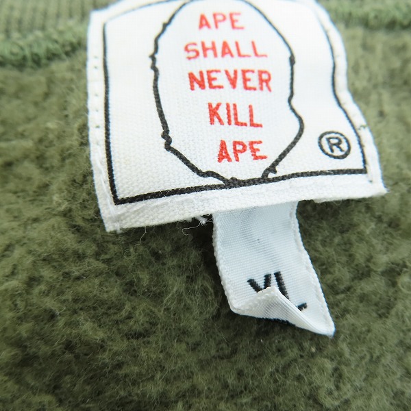実際に弊社で買取させて頂いたA BATHING APE/アベイシングエイプ APE SHALL NEVER KILL APE スウェット猿顔 tシャツ XLの画像 5枚目