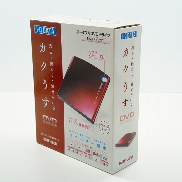 実際に弊社で買取させて頂いたIO DATA/アイ・オー・データ DVRP-U8CR バスパワー対応 ポータブルDVDドライブ 動作確認済みの画像 8枚目