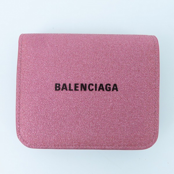 実際に弊社で買取させて頂いた【レシート原本】BALENCIAGA/バレンシアガ Cash Flap Coin＆カードホルダー/ミニ財布 スパークリング生地 594216 