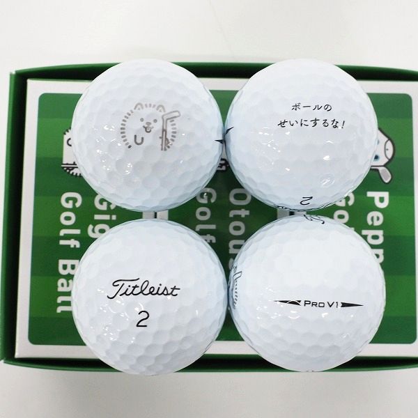 実際に弊社で買取させて頂いた【未使用/オウンネーム】Titleist/タイトリスト PRO V1 ゴルフボール ソフトバンク ホワイト 半ダース /6個の画像 1枚目