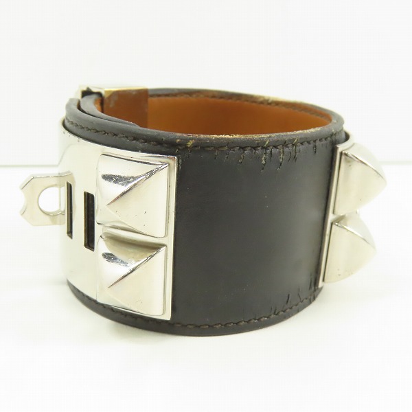 実際に弊社で買取させて頂いたHERMES/エルメス コリエドシアン シルバー金具 ボックスカーフ □R刻印の画像 4枚目