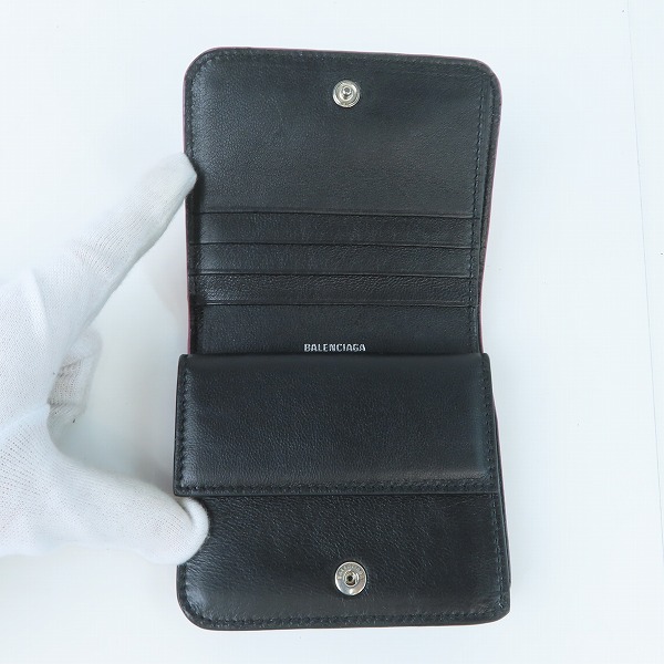 実際に弊社で買取させて頂いた【レシート原本】BALENCIAGA/バレンシアガ Cash Flap Coin＆カードホルダー/ミニ財布 スパークリング生地 594216 の画像 4枚目